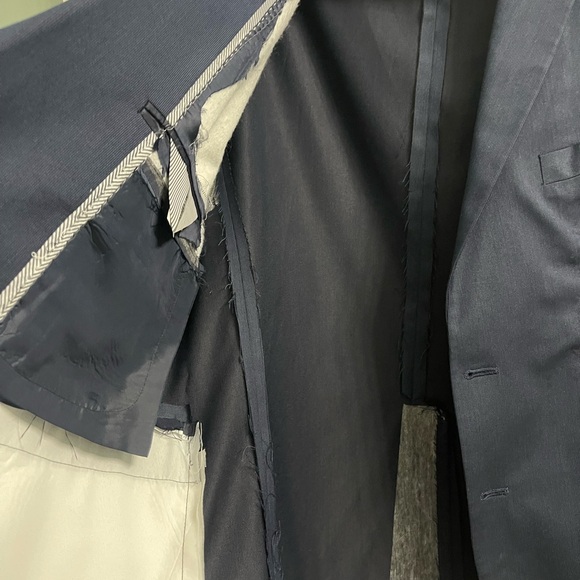 Men’s Navy Sports Coat Blazer with Lining Removed for Rush Fraternity 42S - Picture 4 of 6